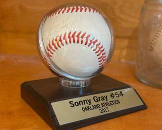 Signed Sonny Gray baseball