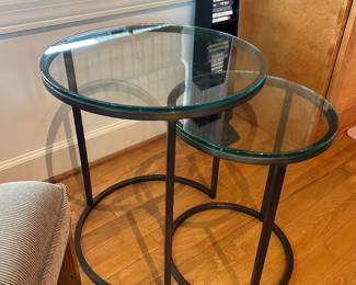 Glass and metal nesting tables