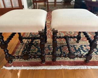 Pair of barley twist stools
