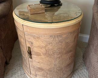 Oval table with cabinet. Hinge needs repair