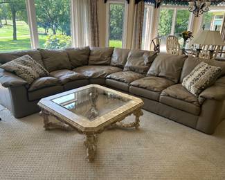Leather sectional sofa