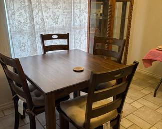 table with 4 chairs, Curio cabinet