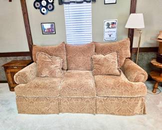 Large oversized, big comfy couch. With matching chair, also oversized.