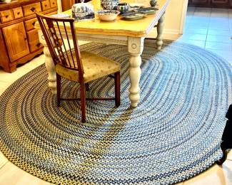 Large round hand woven rug