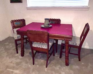 Antique custom-made kitchen table with Formica top