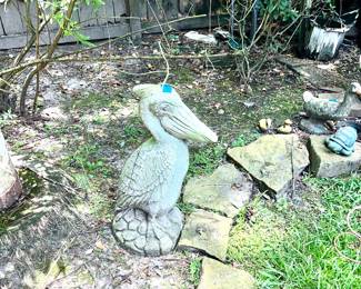 Concrete pelican yard decor