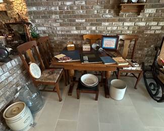 Antique Wood Extension Dining Table