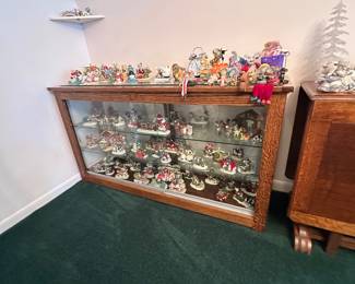 Antique Wood Display Cabinet