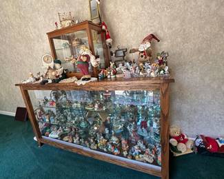 Antique Wood Display Cabinet