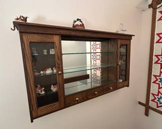 HUGE Mirrored Wood Display Shelf