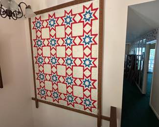 Antique Wood Framed Quilt