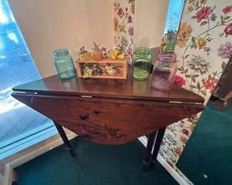 Antique Corner Drop-Leaf Table