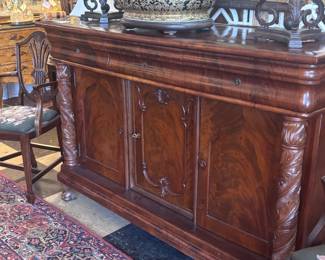 Carved Columns-Mahogany Sideboard