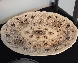 Mason's "Bow Bells" Brown Transferware Oval Platter
