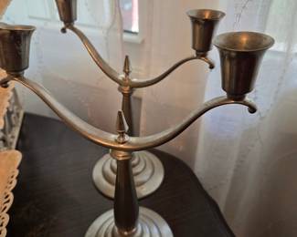 Vintage Three-Light Candelabra Pair