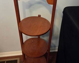 Vintage Mahogany Three-Tier Folding Cake Stand