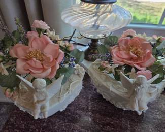 Vintage Partylite "Enchantment Duo" Cherub Candle Holder Pair