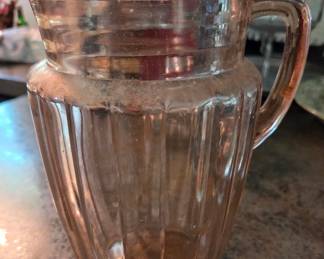 Anchor Hocking Mayfair Open Rose Pink Depression Glass Pitcher