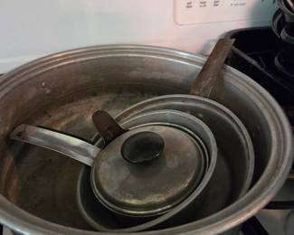 Vintage Aluminum Double Boiler Set