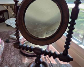 Victorian-Style Bobbin-Turned Shaving Mirror