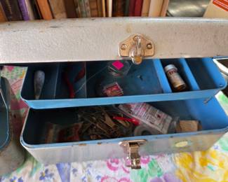 Vintage Union Steel Chest Watertite Fishing Tackle Box