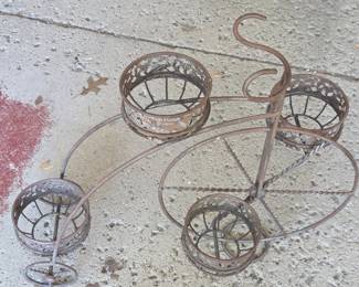 Wrought Iron Tricycle Plant Stand