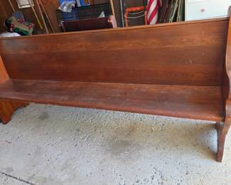 Antique Oak Church Pew