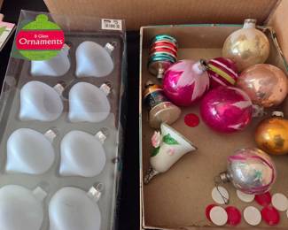 Mixed Lot of Vintage Mercury Glass and Modern Frosted Glass Christmas Ornaments
