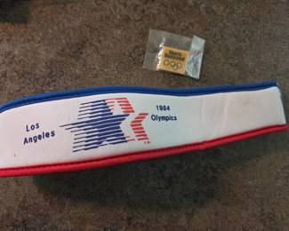 1984 Los Angeles Olympics Headband and Sports Illustrated Pin