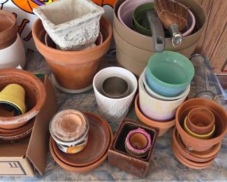 Assorted Collection of Ceramic and Terracotta Garden Planters