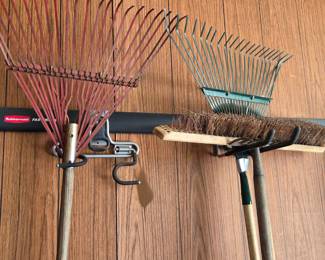 Vintage Garden Tool Assortment with Rubbermaid FastTrack Storage System