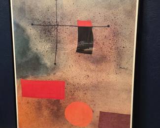 203 1989ExhibitionPosterOfAnAbstractPaintingAbstraitByJoanMir