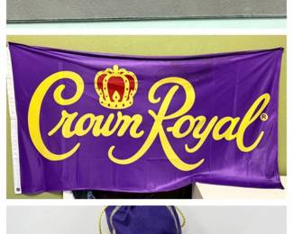 185 CrownRoyalFlagBagofBagsDoubleHandleFauxLeatherTray