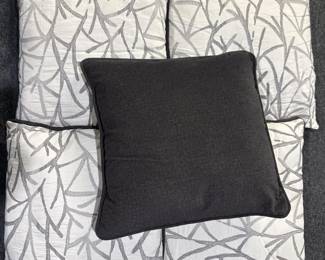 42 517WhiteWithGrayFrondsReversibleThrowPillows