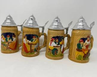 12 Setof4GermanStyleLiddedSteins