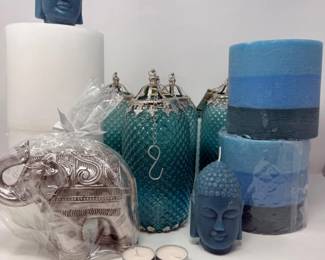 10 WhiteAquaCandleCollection