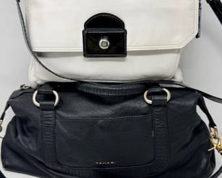 116 ColeHaanBlackandWhitePebbleLeatherShoulderBagsTahari