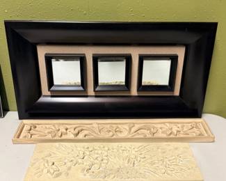 94 TripleMirrorHomeDecorRaisedDesignPlaques