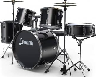3 LAGRIMA5PieceFullSizeAdultAcousticDrumSetNIB