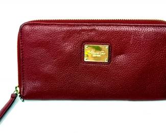 99 KennethColeNewYorkRedPebbleLeatherZipAroundWallet