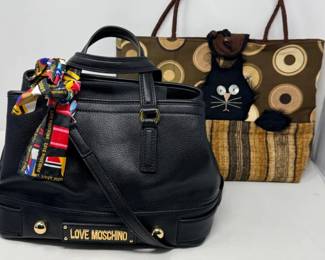 118 LoveMoschinoAnimalFriendlyLeatherBagFraidyCatTote