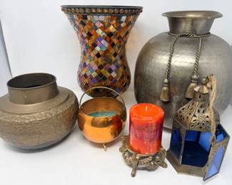 48 CopperHammeredBrassMixedMetalDecor