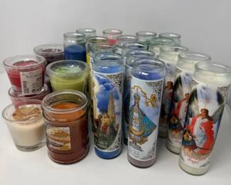 49 24GlassEnclosedCandleCollection
