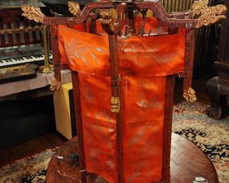 Vintage Chinese silk lantern with battery operated fairy lights