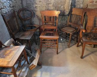 More furniture in various stages of restoration
