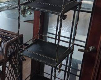 Wrought iron metal shelves
