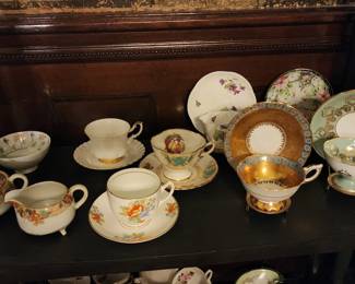 Some of the cup and saucer collection