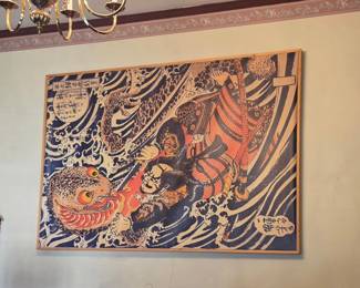 Enormous reproduction Japanese artwork from the set of Grimm