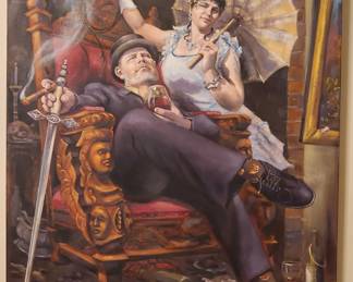 Gigantic 4' x 6' oil painting by West Coast artist Alexander Rokoff