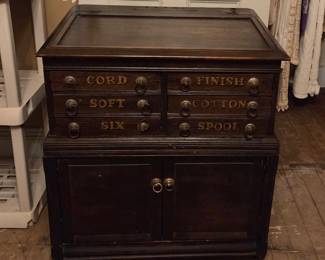 Awesome antique department store sewing notion sales storage 